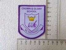 Crown and Glory School 学校 王冠 クラウン スクール ワッペン/パッチ 刺繍 USA カスタム 古着 186_画像7