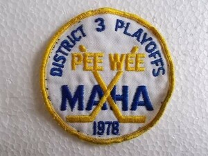 70s PEE WEE MAHA アイスホッケー アメリカ ワッペン /パッチ 刺繍 ウィンター NHL スポーツ リーグ 130