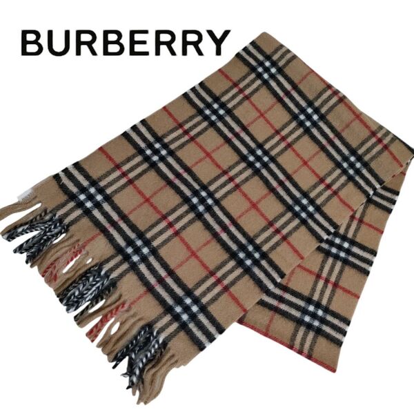 BURBERRY マフラー ノバチェック 新品タグ付き バーバリー マフラー ノバチェック ベージュ ストール ウール 服飾小物