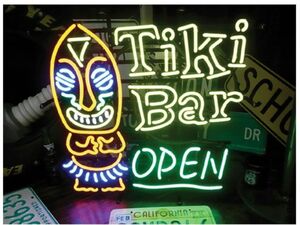  neon autograph [TIKI BAR]ti Kiva -/ signboard neon neon tube BAR bar store / american miscellaneous goods garage 