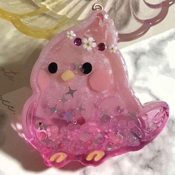 オカメインコシェイカーキーホルダー ピンク