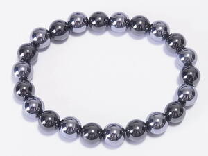 高純度テラヘルツ 8mm×磁気ヘマタイト 8mm ストレッチ・ブレスレット(伸縮)