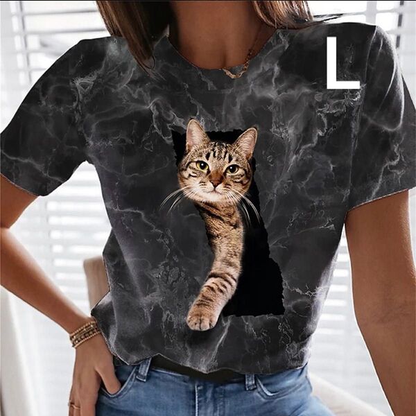 ♪♪♪猫ちゃんプリントTシャツ♪♪♪オシャレ&かわいい☆