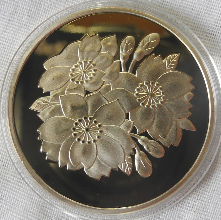  японский Sakura Sakura память золотая монета копия монета 24 позолоченный золотой медаль 1oz 1 унция ( осмотр золотая монета подарок маркер мяча 100 иен 