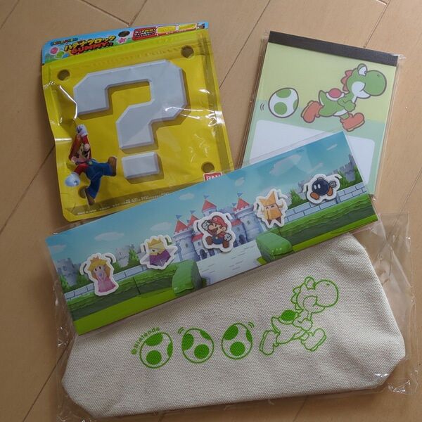 ペーパーマリオ クリップ & ヨッシー スタンドメモ & ポーチ & グミ