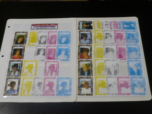 19 P N2 Princess Diana ... memory France .be person stamp 1998 year 9 kind . unused + printing color proof 32 kind 