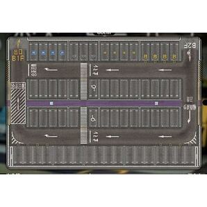 新発売 秋葉原UDXパーキング 1/64 駐車場 ミニカー マット D2 マウスパッド