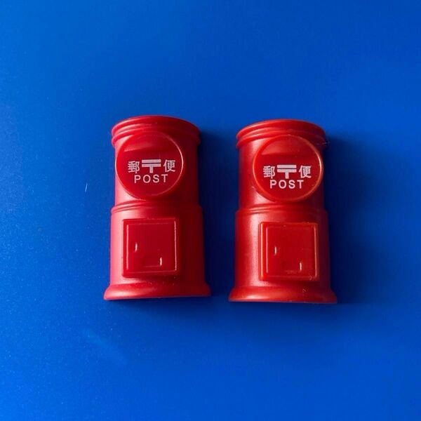 昭和レトロ 丸型郵便ポストマグネット 2個セット