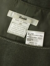 美品/ルネ Rene 美揺れフレアワンピース 表記34号(9号/M相当) グレー ウール素材 白ステッチライン お出掛け 秋冬向け レディース_画像4