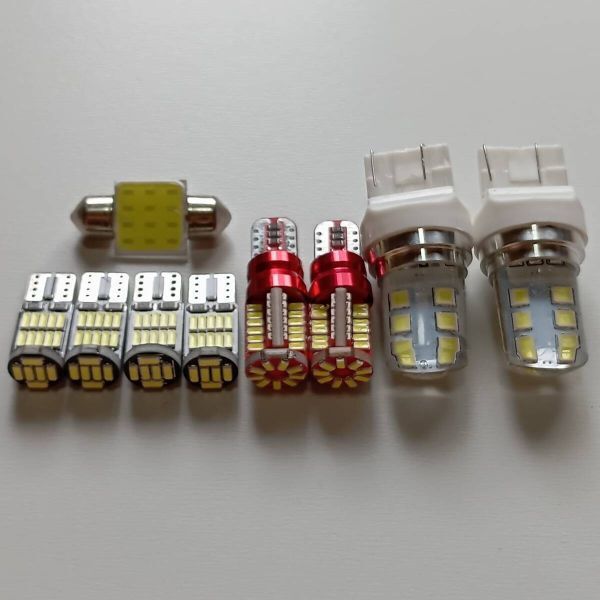 ミラ カスタム L275S L285S 超爆光!T10 LED ルームランプ スモール バックランプ ナンバー灯 9個セット ホワイト ダイハツ /12/57/26/t31