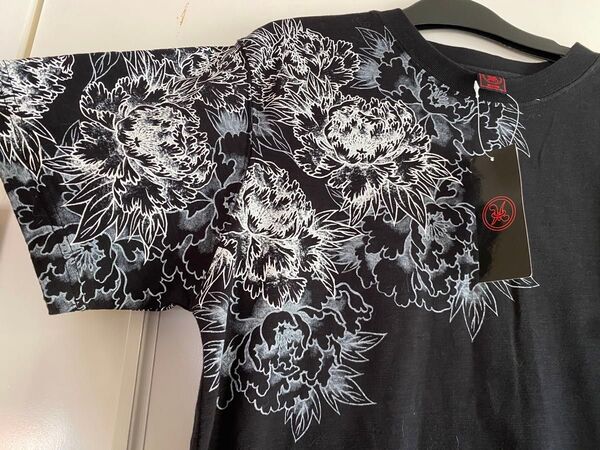限定セール!!新品 クロップドヘッズ 半袖シャツ Tシャツ ブラック 和柄 松本人志 タグ付き 刺繍Tシャツ