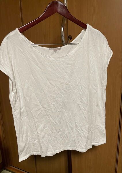 GAPシンプル白Tシャツ カットソー レディースL コットン綿