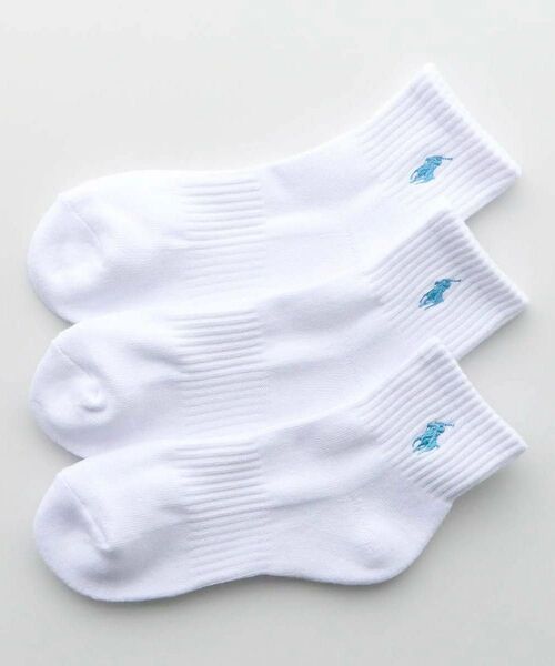 POLO RALPH LAUREN ショートソックス 23-25cm 白水色