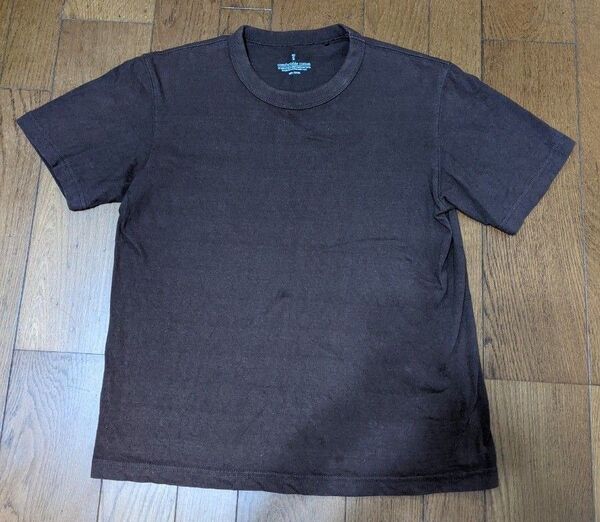GU comfortable cotton ブラウン 茶 半袖Tシャツ サイズS 無地