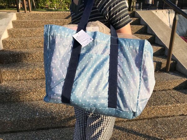 値下げ レジカゴバッグ 折りたたみ エコバッグ 大容量 防水素材水玉柄限定
