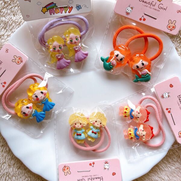 新品 キッズヘアゴム 10本セット 可愛い ディズニープリンセス ラプンツェル アリエル エルサ 白雪姫