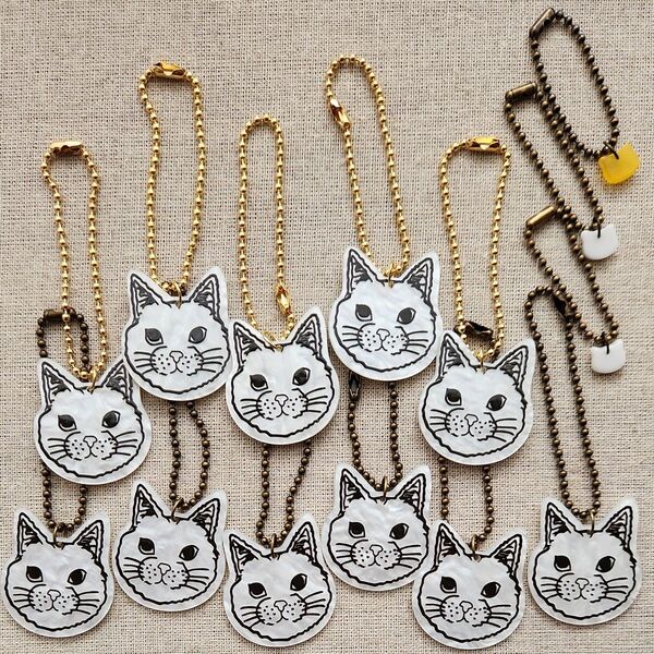 No.2 ボールチェーン付き猫チャーム 14個セット