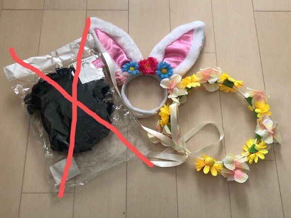 カチューシャ2点セット(うさぎ.お花)