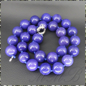 [NECKLACE] Natural Stone blue Lapis Lazuli Beads 青ラピスラズリ石 ボール ショート チョーカー ネックレス φ14x460mm 【送料無料】