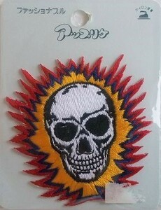 80s 昭和 レトロ ドクロ ワッペン /ロゴ パッチ ロック バンド アップリケ パンク ROCK メタル USA アメリカ髑髏TATTOO タトゥーどくろ57