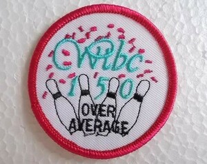 90s ボウリング 150 OVER AVERAGE オーバーアベレージ WIBC ピン ワッペン/ ビンテージ アメリカ USA ボーラーシャツ おしゃれ 108