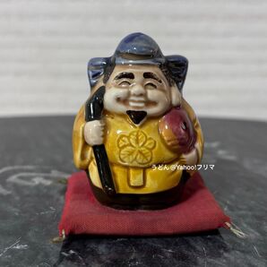 縁起物 置物 焼物 陶器 金運 商売繁盛 七福神 恵比寿天 ミニチュア 鯛 1点