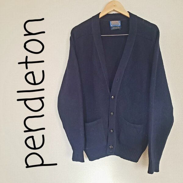 60's ペンドルトン Pendleton ウールネイビー カーディガン 珍品 ウールカーディガン カートコバーン
