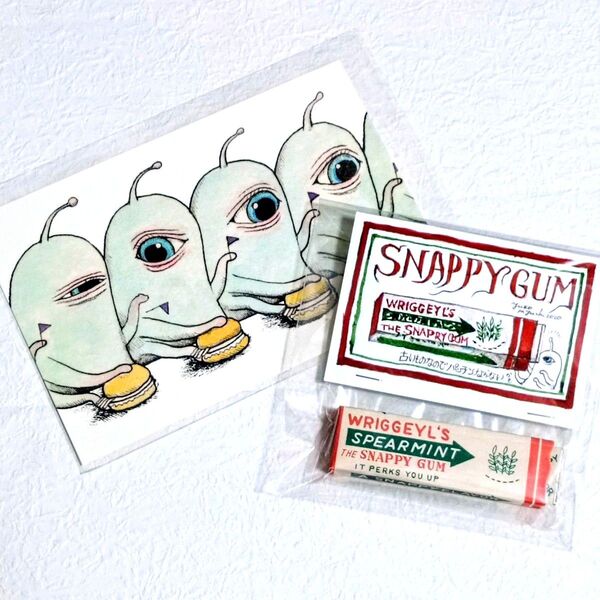 【限定品】ひとつめちゃんセット スナッピーガム ポストカード ヒグチユウコ ボリス雑貨店 SNAPPY GUM パッチンガム