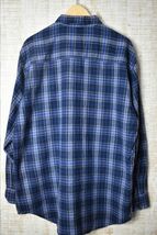 ☆80-90年代 US古着 WOOLRICH ウールリッチ ネルシャツ チェック ネイビー紺【L】コットン　　　　　◆9792◆_画像3