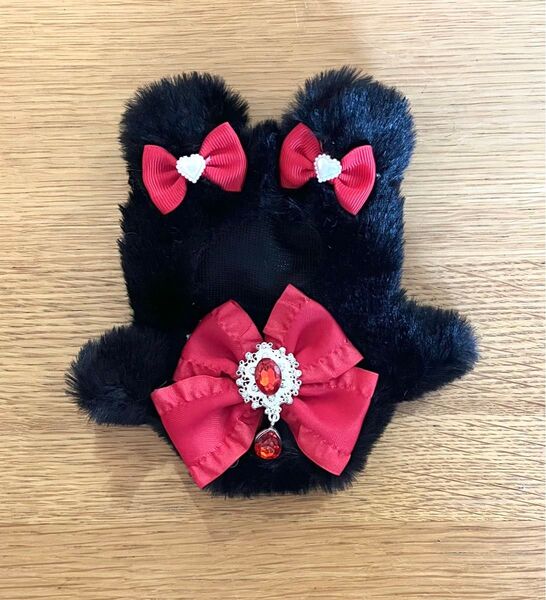 ぬい服 14cm 黒くまレッド【セミオーダーOK】