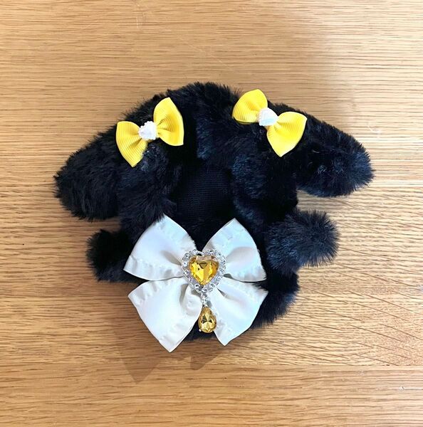 ぬい服 14cm 黒うさぎイエロー【セミオーダーOK】