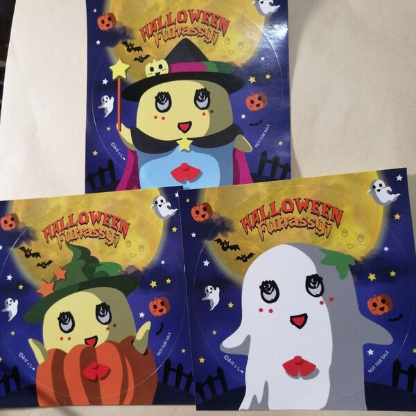 ふなっしー ハロウィンステッカー 3種 ふなっしーランド 名古屋 ノベルティ