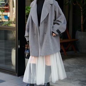 【新品タグ付き】1サイズ シャギーダブルミドル丈コート