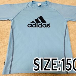 adidas(アディダス)スポーツTシャツ水色!150