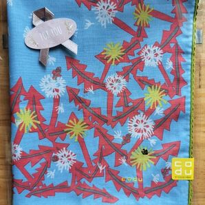KODUE ひびのこづえ 大きめハンカチ たんぽぽ 48×48㎝ サックス プレゼントにも