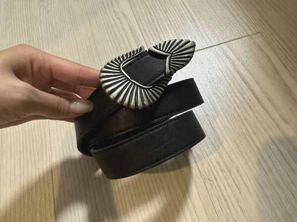 EVRIS エヴリス メタルバックルフェイクレザーベルト