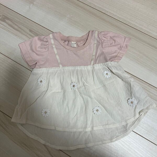 アプレレクール 花 ピンク Tシャツ