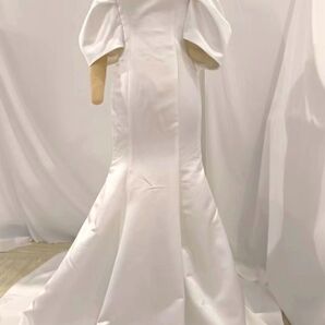 ウェディングドレス 白 ブライダル サテン 未使用 マーメイド