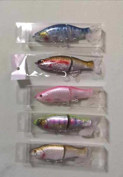 フィッシングルアー5個まとめて、 135mm28g バス釣り 人気カラー トラウト シンキング