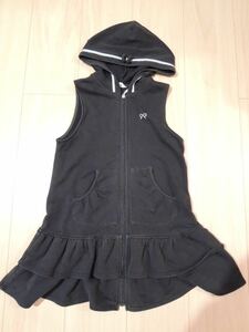 ◆ pom ponette フード付きジャンパースカート（ブラック） 120◆