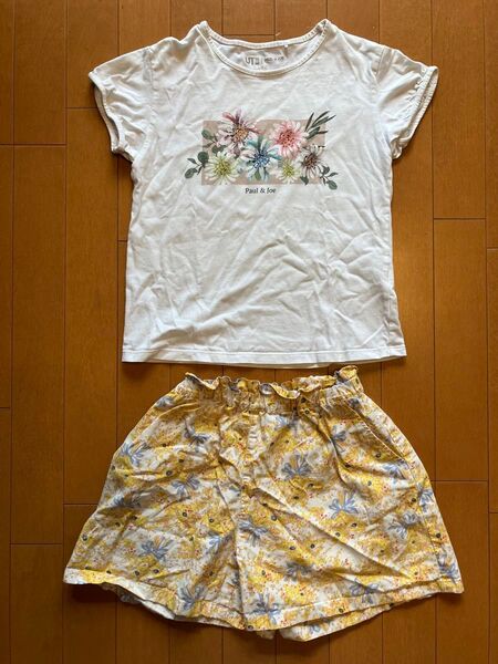 子供服 ポールアンドジョー 上下セット Tシャツ ショートパンツ 130