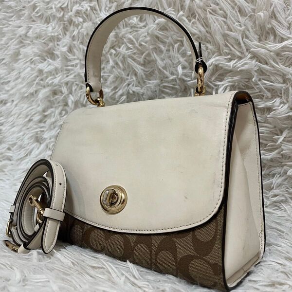 COACH コーチ ショルダーバッグ ハンドバッグ ティリー 2way トップハンドル PVC レザー ターンロック シグネチャー