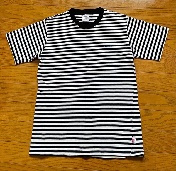 coen 白X黒のストライプ 半袖Tシャツ 1回使用のみ 超美品