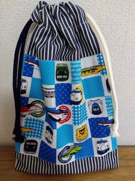 ハンドメイド★給食袋 道具袋 巾着 男の子 電車