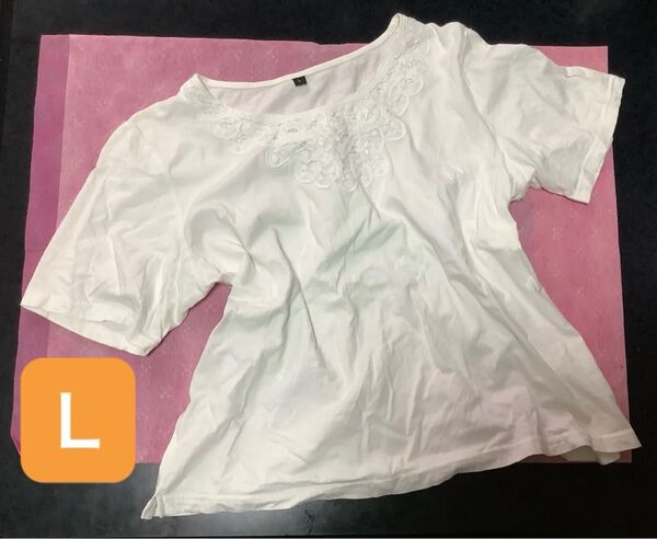 L【中古】トップス Tシャツ カットソー 半袖 薄手 綿100%