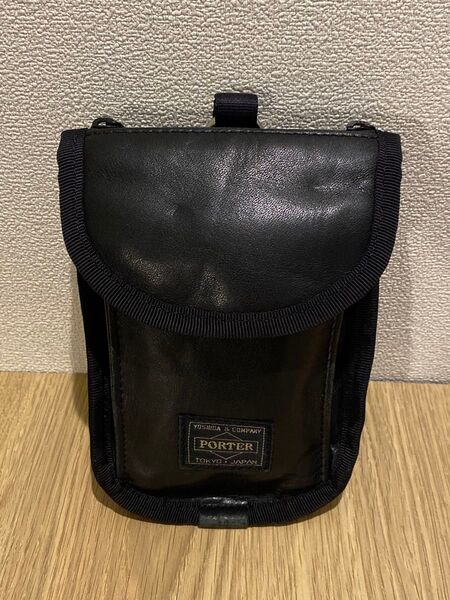 ポーター 小物入れ ポーチ ブラック レザー 吉田カバン