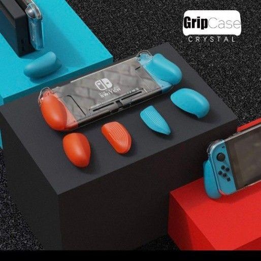 任天堂スイッチSwitch用 背面透明 グリップケース カバー クリア