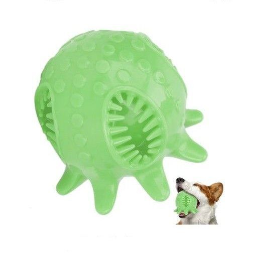 犬用 おもちゃ ボール タコの形 歯磨き 歯のクリーニング グリーン 音あり