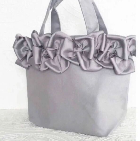 ハンドメイド リボンバッグ *Gグレー*