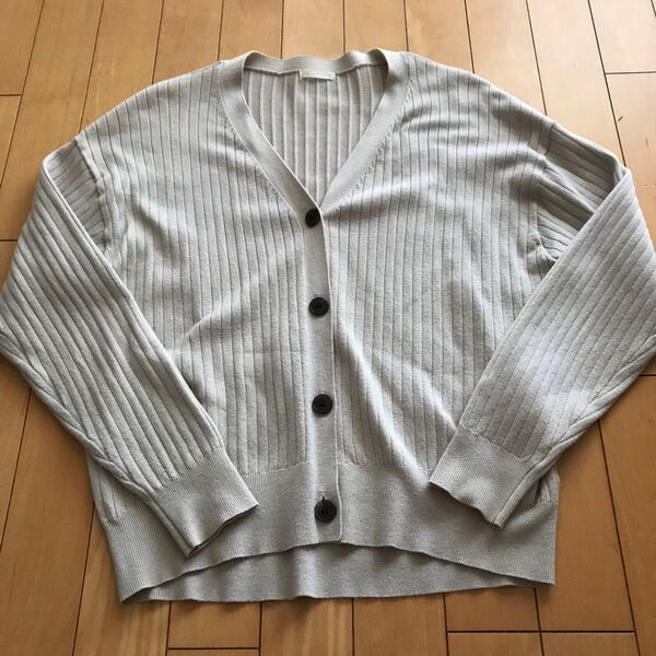 GU ワイドリブコクーンカーディガン ベージュ Sサイズ